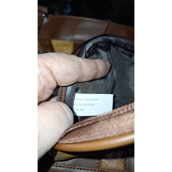 A Women's Leather Patchwork Shoulder Bag Purse Satchel Cowgirl Countrycore 3pc - Picture 15 of 15